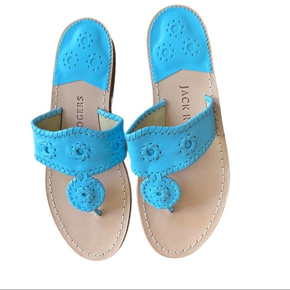 New Jack Rogers blue leather flip flop sandal - Picture 2 of 4